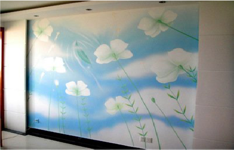 鹤峰画墙绘怎么画好白云的蓬松感？