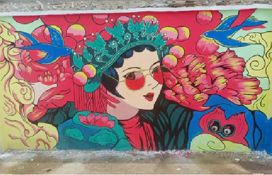 鹤峰墙体彩绘-网红墙