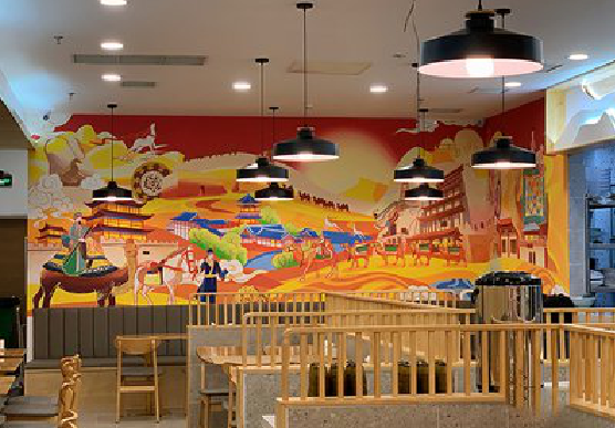 鹤峰商业空间彩绘介绍。